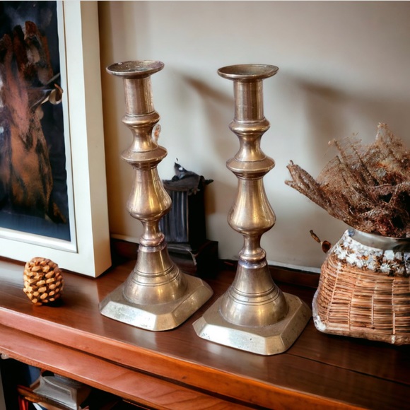 19th Century Brass Candlesticks - Picture 8 of 15